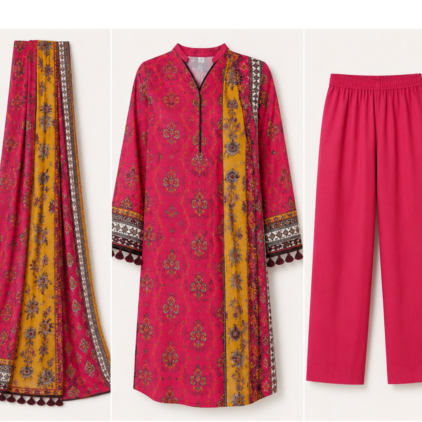 PK Style Premium 3 Piece Unstitched Suit for Women – Elegant Lawn Dress