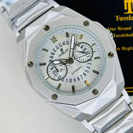Octa Silver Watch for Men – Premium Stainless Steel Wrist Watch